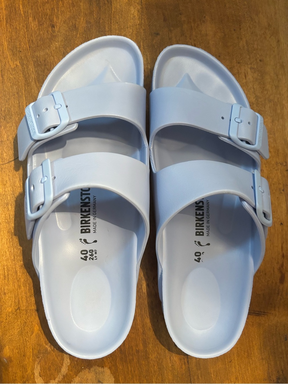 Birkenstock Arizona EVA Two-Strap Sandals in Light Blue